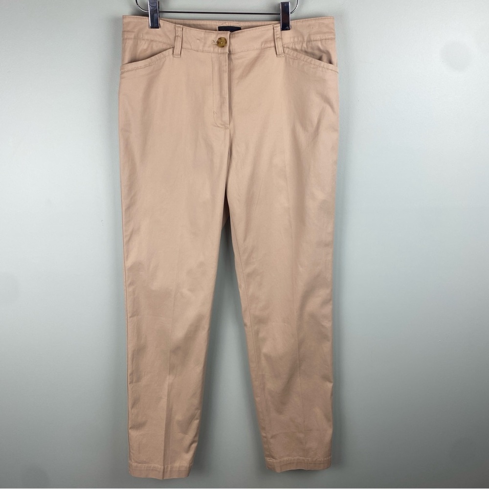 Talbots khaki STRAIGHT LEG PERFECT CHINOS, stretch cotton trousers size 6
